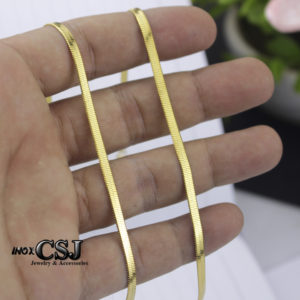 Dây chuyền nữ inox xi mạ vàng, dây chuyền mì dẹp 3ly inox mạ vàng, vòng cổ nữ thời trang đẹp giá rẻ