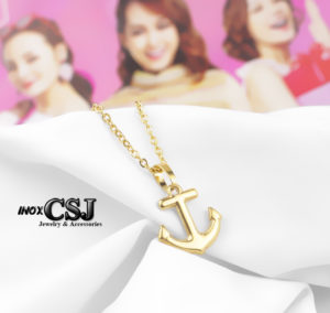 Dây chuyền nữ mỏ neo, vòng cổ mỏ neo inox xi vàng