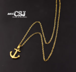 Dây chuyền nữ mỏ neo, vòng cổ mỏ neo inox xi vàng