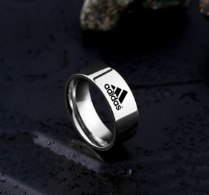 Nhẫn inox adidas bảng to 8mm
