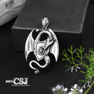 Mặt dây chyền con rồng , vòng cổ inox hình con rồng