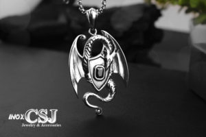 Mặt dây chyền con rồng , vòng cổ inox hình con rồng