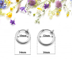 Bông tai inox khoen tròn không cần bấm lỗ