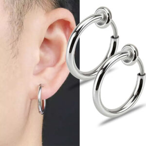 Bông tai inox khoen tròn không cần bấm lỗ