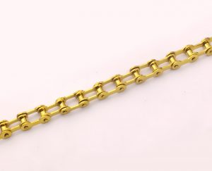 Lắc tay nam inox kiểu xích sên xe đạp mạ vàng