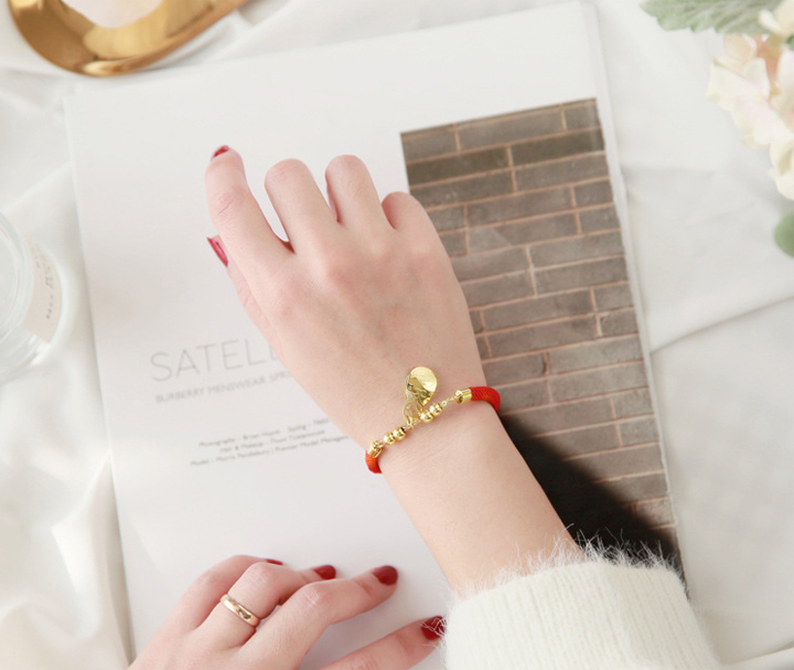 Lắc tay chỉ đỏ mèo thần tài may mắn mạ vàng