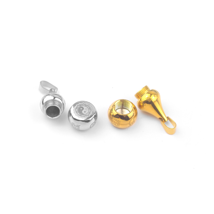 MD199f-Mặt dây chuyền titan hồ lô rổng chạm khắc thần chú Phật Mẫu Chuẩn Đề