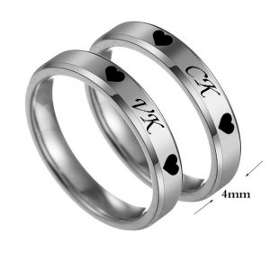 NC077D-Nhẫn cặp đôi inox 4mm vát cạnh trơn