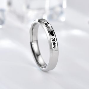 NC077b-Nhẫn cặp đôi inox 4mm vát cạnh trơn