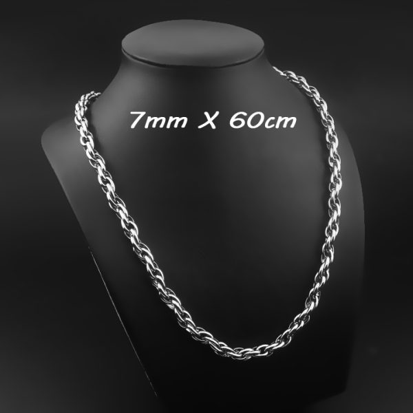 DN035d-Dây chuyền nam inox 7ly kiểu 3 lòng xoắn cực đẹp