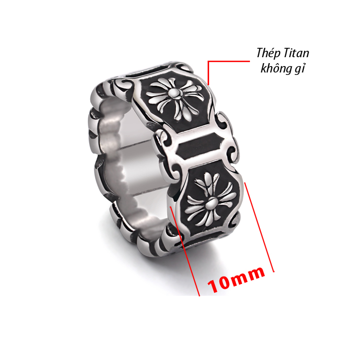N504b-Nhẫn nam titan phong cách CHOME HEART