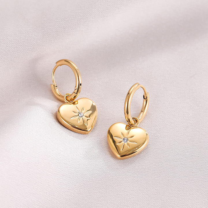 TB044h-Bông tai nữ titan trái tim