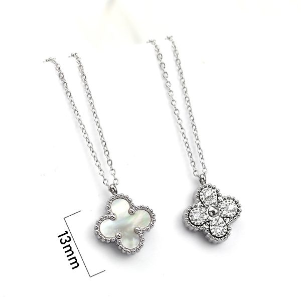 TN798c-Dây chuyền vòng đeo cổ nữ titan hoa 4 cánh van cleef