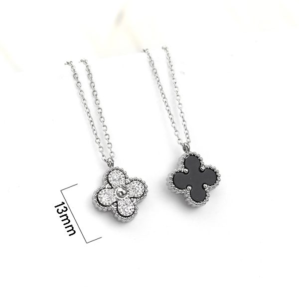 TN798d-Dây chuyền vòng đeo cổ nữ titan hoa 4 cánh van cleef