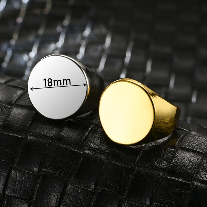 N681d-Nhẫn titan mặt trơn tròn 18mm