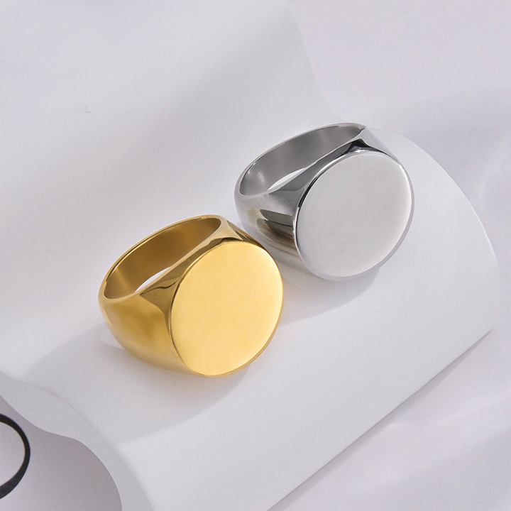 N681f-Nhẫn titan mặt trơn tròn 18mm