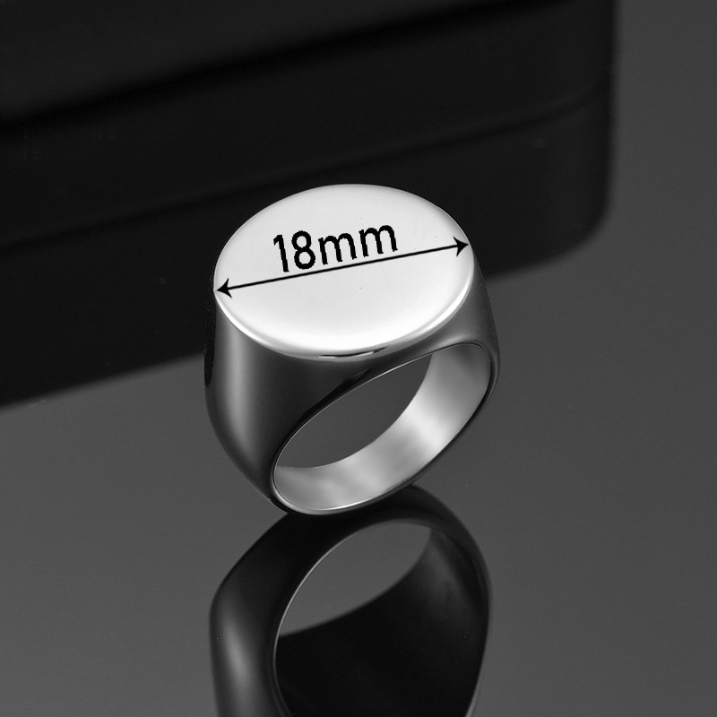 N681h-Nhẫn titan mặt trơn tròn 18mm