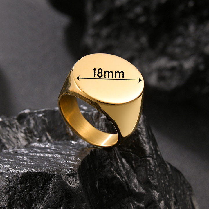 N681j-Nhẫn titan mặt trơn tròn 18mm