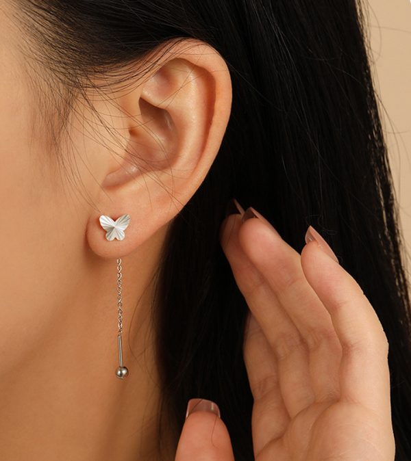 TB280e-Bông tai con bướm móc máy tòn teng bi tròn