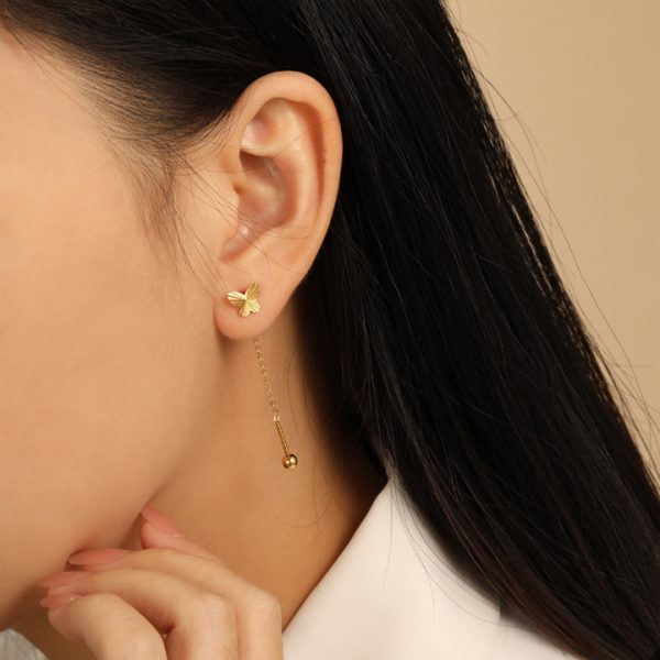 TB280f-Bông tai con bướm móc máy tòn teng bi tròn