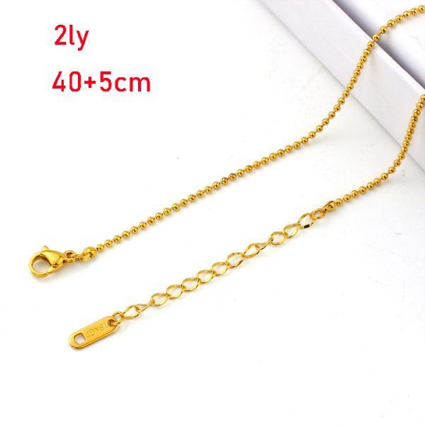 TN802a-Dây chuyền bi titan 2ly mạ vàng 18k