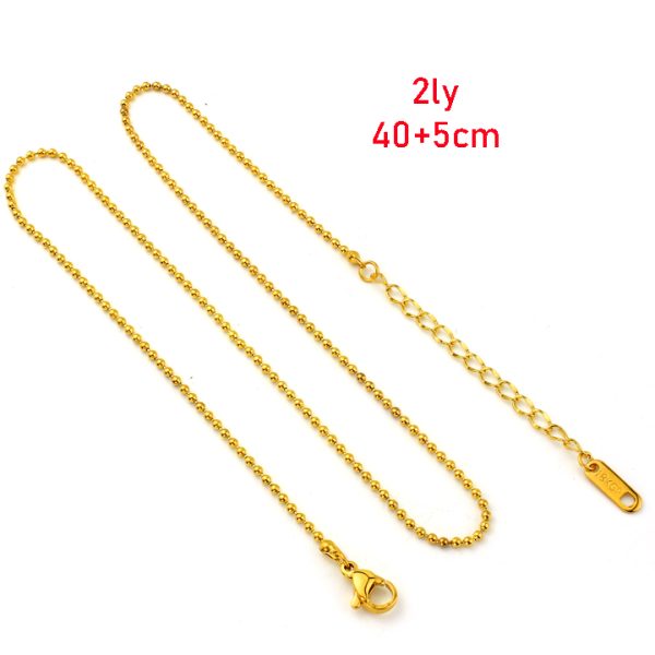 TN802b-Dây chuyền bi titan 2ly mạ vàng 18k