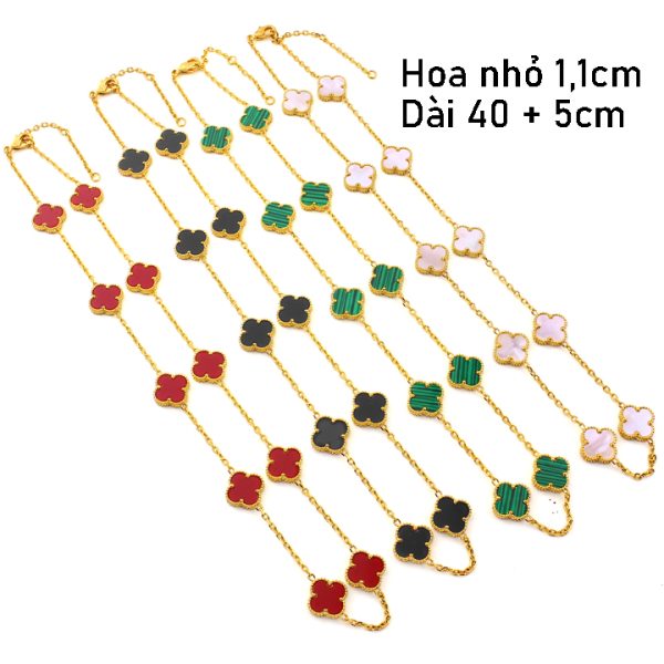 TN803b-Dây chuyền nữ titan 10 hoa van cleef nhỏ 11mm