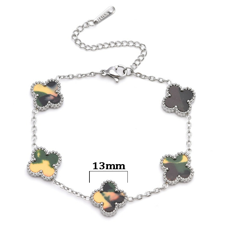 TA023a Lắc tay titan hoa 4 cánh van cleef
