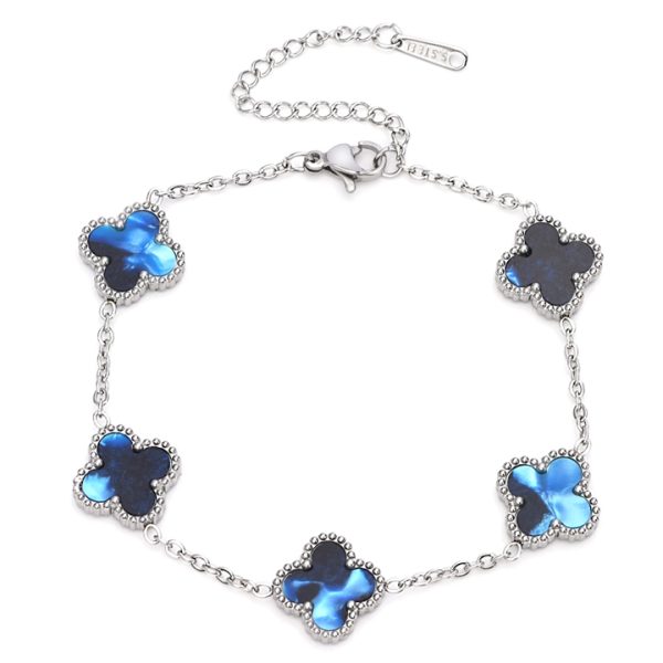 TA495a Lắc tay titan hoa 4 cánh van cleef