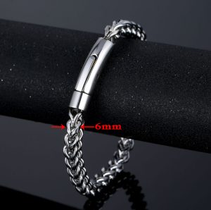 LN157b Lắc tay titan nam Titan 6mm khóa ống tròn