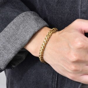 LN158g Lắc tay titan nam Titan 6mm khóa ống tròn