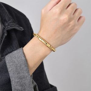 LN158j Lắc tay titan nam Titan 6mm khóa ống tròn