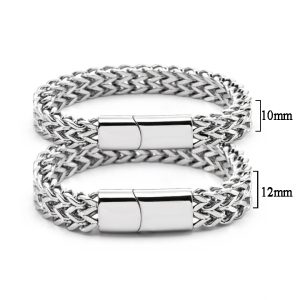 LN159a Lắc tay titan nam Titan 2 hàng lưới khóa hộp