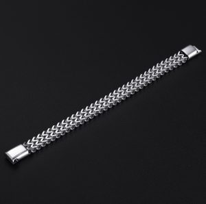 LN159d Lắc tay titan nam Titan 2 hàng lưới khóa hộp