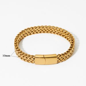 LN160e Lắc tay titan nam Titan 2 hàng lưới khóa hộp