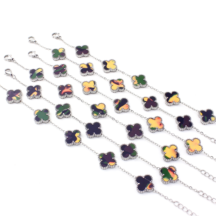 TA023b Lắc tay titan hoa 4 cánh van cleef
