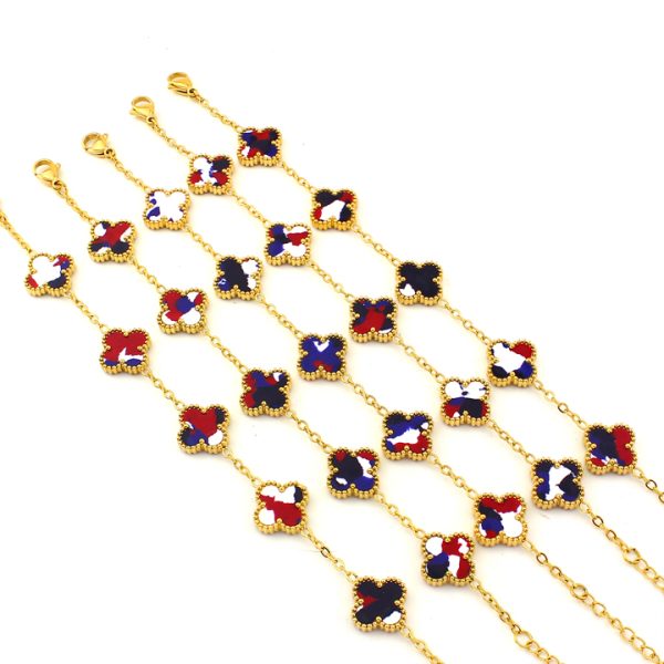 TA105b Lắc tay nữ titan hoa 4 cánh van cleef