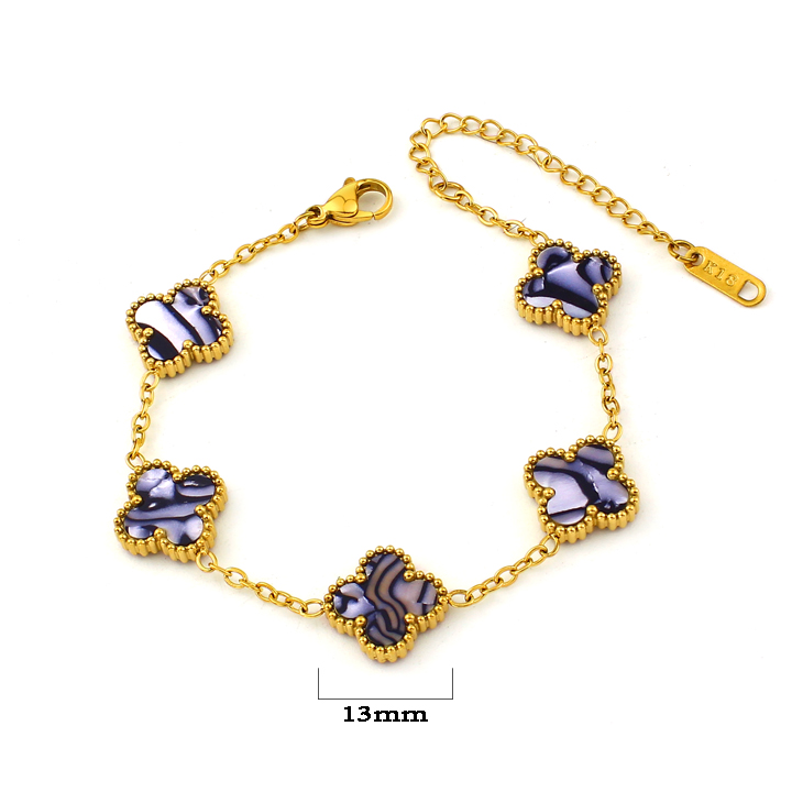 TA106a Lắc tay nữ titan hoa 4 cánh van cleef
