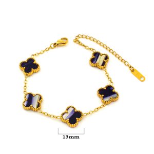 TA117a Lắc tay nữ titan hoa 4 cánh van cleef 13mm