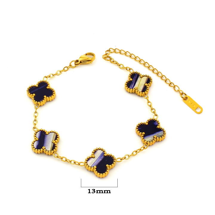 TA117a Lắc tay nữ titan hoa 4 cánh van cleef 13mm