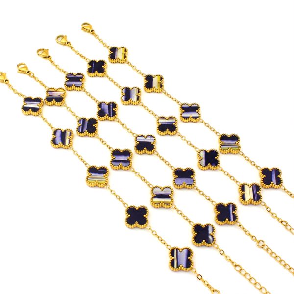 TA117b Lắc tay nữ titan hoa 4 cánh van cleef 13mm