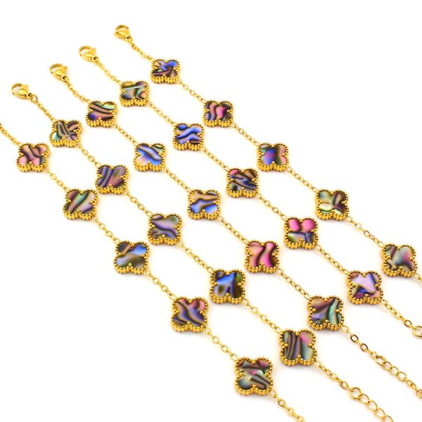 TA129b Lắc tay nữ titan hoa 4 cánh van cleef 13mm