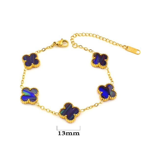 TA130a Lắc tay nữ titan hoa 4 cánh van cleef 13mm