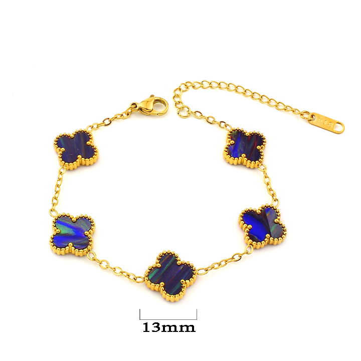 TA130a Lắc tay nữ titan hoa 4 cánh van cleef 13mm