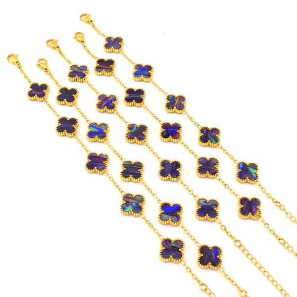 TA130b Lắc tay nữ titan hoa 4 cánh van cleef 13mm