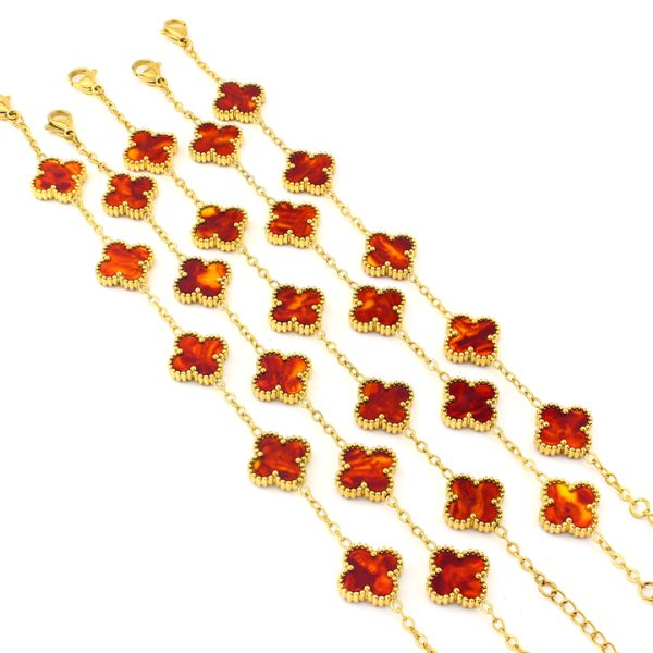 TA135b Lắc tay nữ titan hoa 4 cánh van cleef 13mm