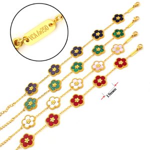TA145C Lắc tay nữ titan van cleef hoa 5 cánh