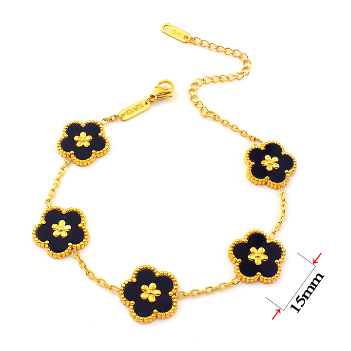 TA145d Lắc tay nữ titan van cleef hoa 5 cánh