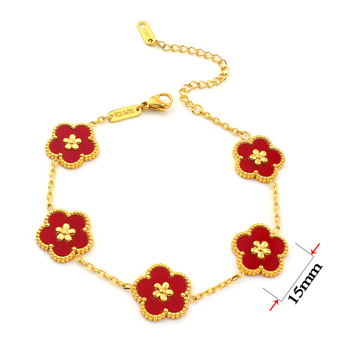 TA145e Lắc tay nữ titan van cleef hoa 5 cánh