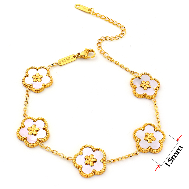 TA145f Lắc tay nữ titan van cleef hoa 5 cánh